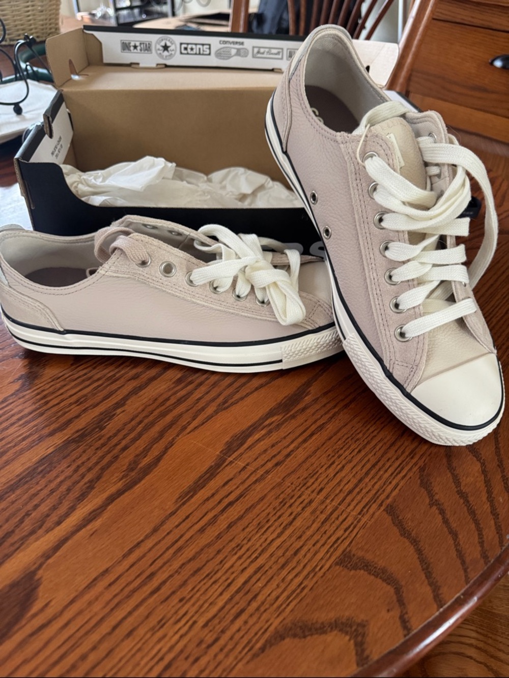 Converse Low Top Sneakers in Warm Clay color.